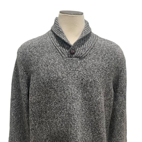 Old Navy XXL Gray Shawl Collar Sweater Marled Knit Fall Layers Cozy Grandpa Core - Picture 10 of 11